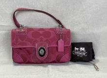 Coach Pink Signature Shoulder Bag with Turnlock Closure, Style No. 10989-14504