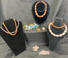 Natural Stone Bead Assortment Featuring Rose Quartz, Carnelian, and More