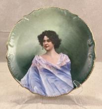 French L.R.L. Limoges Gilded Porcelain Portrait Plate, Late 19thâ€“Early 20th Century