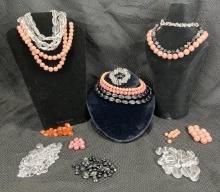 Natural Stone Bead Assortment Featuring Pink Rhodonite and More