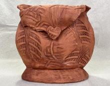 Theo Sable Textures of the Heart Ceramic Sculpture, Handbuilt Pottery