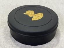 Wedgwood Black Basalt Trinket Box with Gilded Egyptian Motif, 1970s
