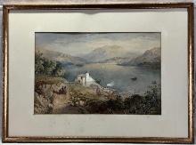 Cornelius Pearson (British, 1805 - 1891) Lake and Mountain Landscape