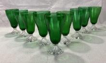 Set of nine Anchor Hocking Forest Green Boopie Iced Tea Glasses