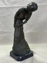 Brutalist Bronze Nude of Woman