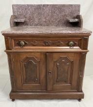 Victorian Eastlake Marble Top Wash Stand