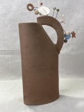 Sandra Johnstone Abstract Ceramic Art Pitcher with Star Motif