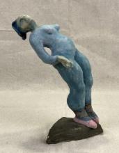 Theo Blue Dancer Ceramic Sculpture by Theo Designs, 20th Century