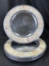 Set of Ivory and Silver-Toned Chargers