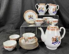 Chinese Export Porcelain Tea Service with Crest Decoration