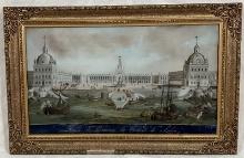 Early 19th Century Lithograph of Lisbon Harbor