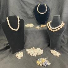 Faux Baroque Pearl Strands and Loose Faux Pearl Assortment