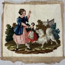 Girl with Dog Needlepoint