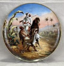 Large Limoges Charger with Equestrian Hunt Scene