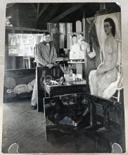 Vintage Photograph of Artist in Studio