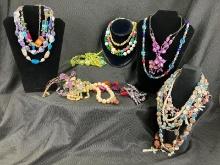 Mixed Costume Jewelry Necklace Selection