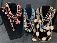 Multicolored Necklace Assortment Featuring Stone and Shell