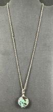 Sterling Silver and Butterfly Wing Pendant Necklace