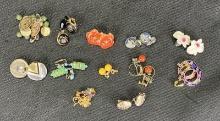 Vintage Earring Assortment Featuring Cloisonne and Italian Art Glass