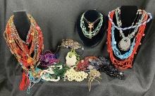 Vibrantly Colored Beaded Mixed Jewelry Selection