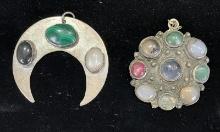 Pair of Natural Stone Pendants