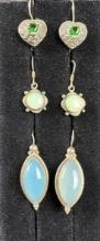 Three Pairs of Sterling Silver Earrings