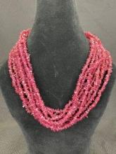 Four Natural Purple Tourmaline Necklaces