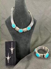 Southwestern Jewelry Assortment Featuring Leather and Turquoise Tones
