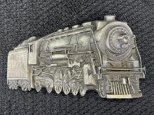 Steam Engine Train Belt Buckle, Indiana Metal Craft, 1979