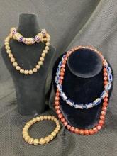 Cloisonne Bead Grouping with Gold Detailing