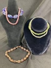 Cloisonne Bead Grouping with Gold Detailing