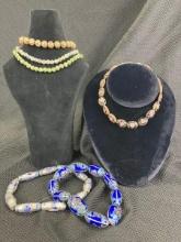 Cloisonne Bead Grouping with Gold Detailing
