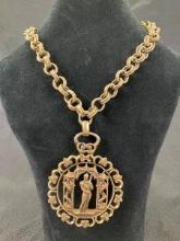 Brass-Toned Medieval Revival Necklace