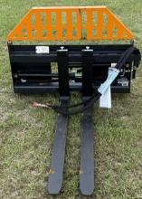 New Wolverine Skid Steer Pallet Forks Hydraulic Adjustable