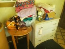 Childrens Dresser, Fabric and Decorations