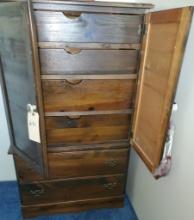 Sturdy Knotty Pine 6 Drawer Tallboy