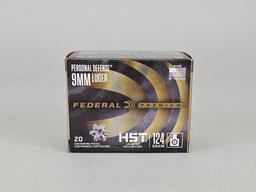 20rd Federal 9mm Luger Personal Defense JHP