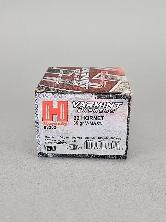 25rd Hornady Varmint Express 22 Hornet Ammo