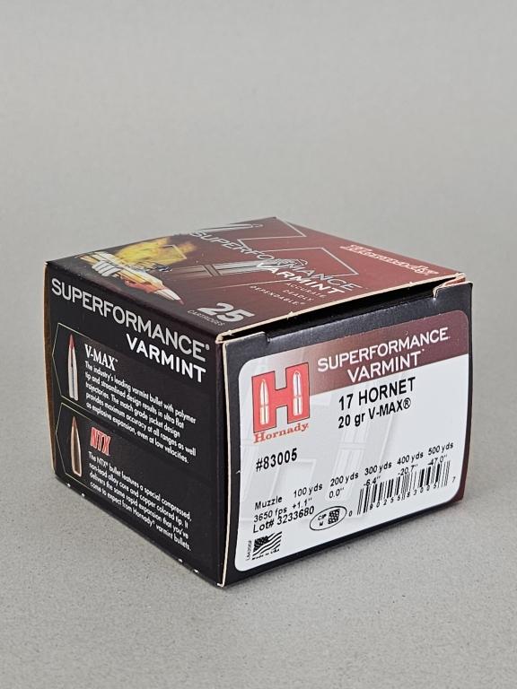 25rd Hornady Superformance Varmint 17 Hornet