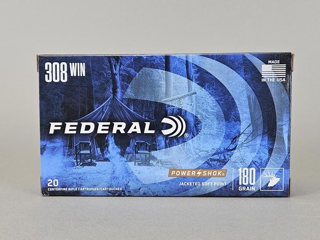 20rd Federal Power Shok 308 WIN JSP Ammo
