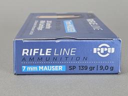 20rd PPU Rifle Line 7mm Mauser SP Ammo