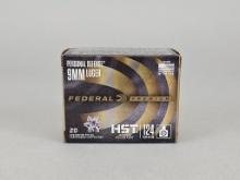 20rd Federal 9mm Luger Personal Defense JHP