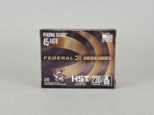 20rd Federal Premium 45 Auto Personal Defense JHP