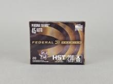 20rd Federal Premium 45 Auto Personal Defense JHP