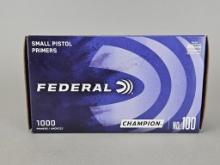 1000 Small Pistol Primers - Federal Champion No100