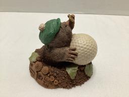 Tim Wolfe "McDivot" Mole with Golf Ball Sculpture