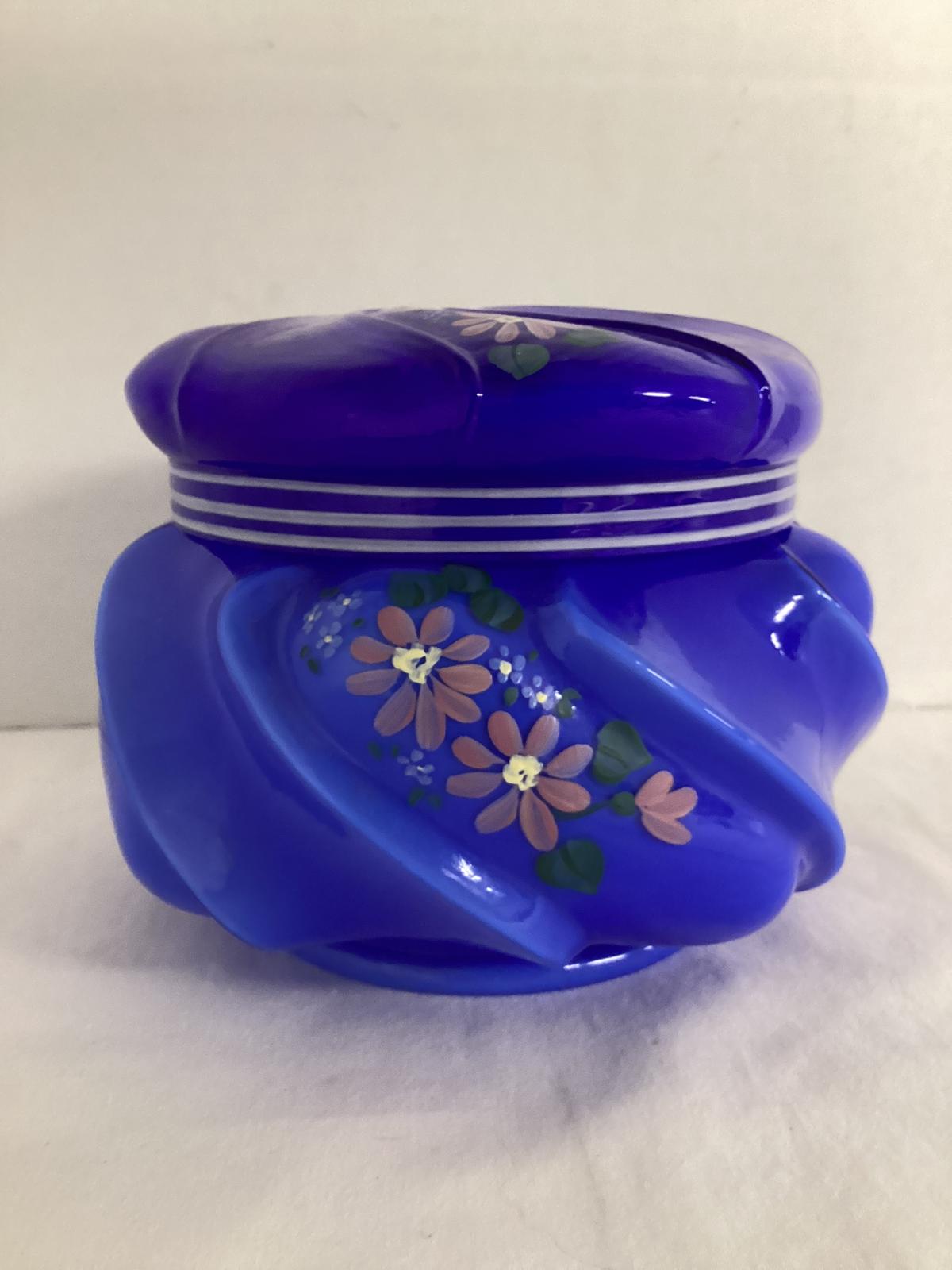Signed Hand Painted Fenton Jar