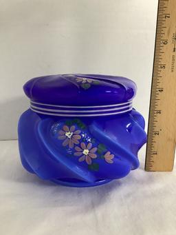 Signed Hand Painted Fenton Jar