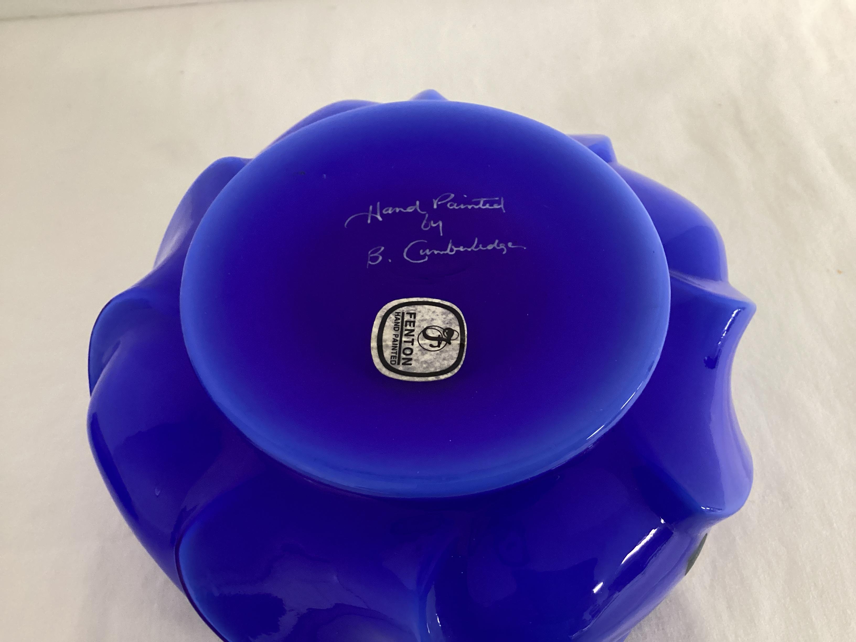 Signed Hand Painted Fenton Jar