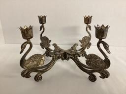 Two Piece Swan Candelabra